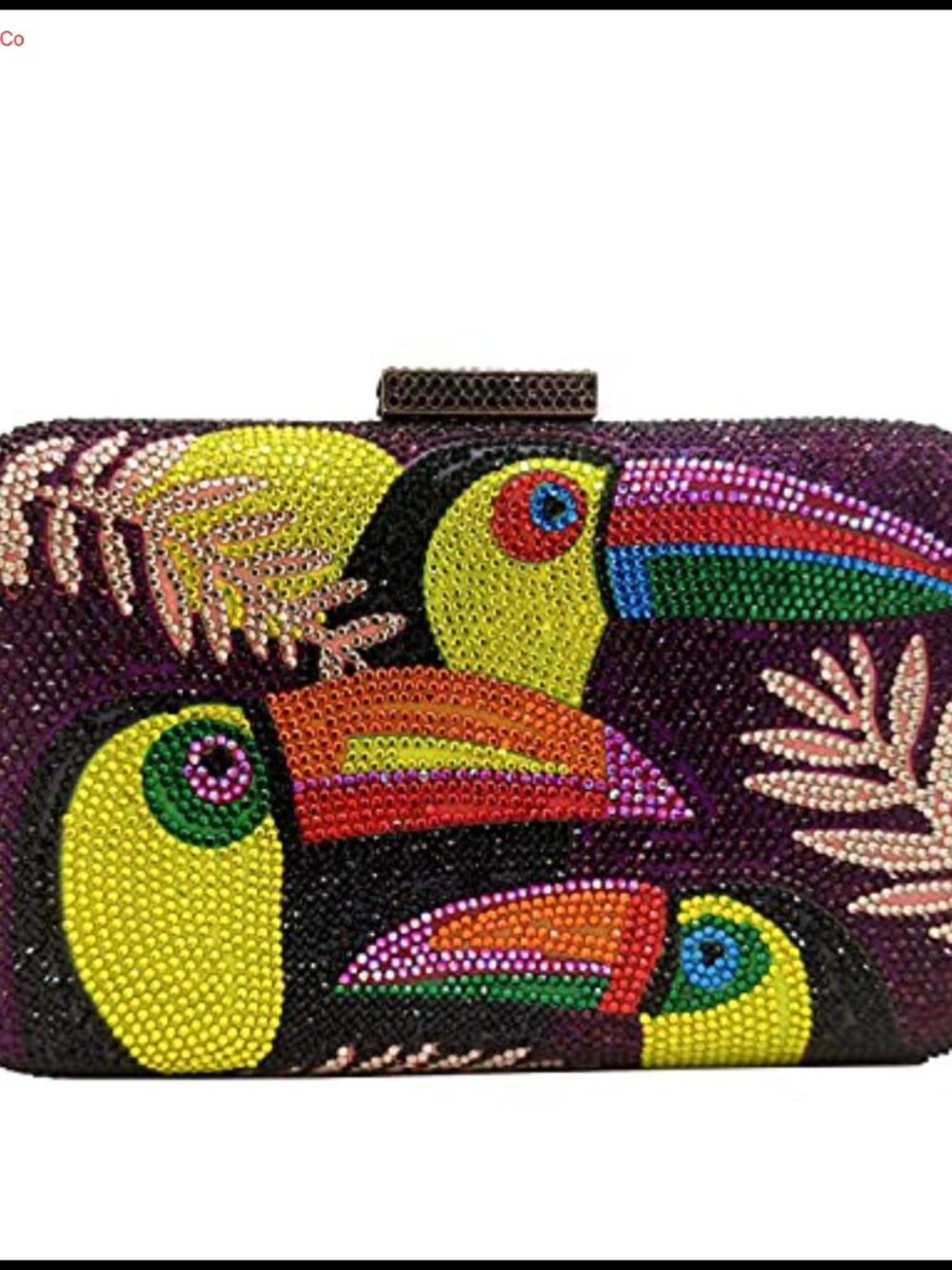 Toucan Crystal Clutch Purses Evening Minaudiere Handbag Party Rhinestone Bag